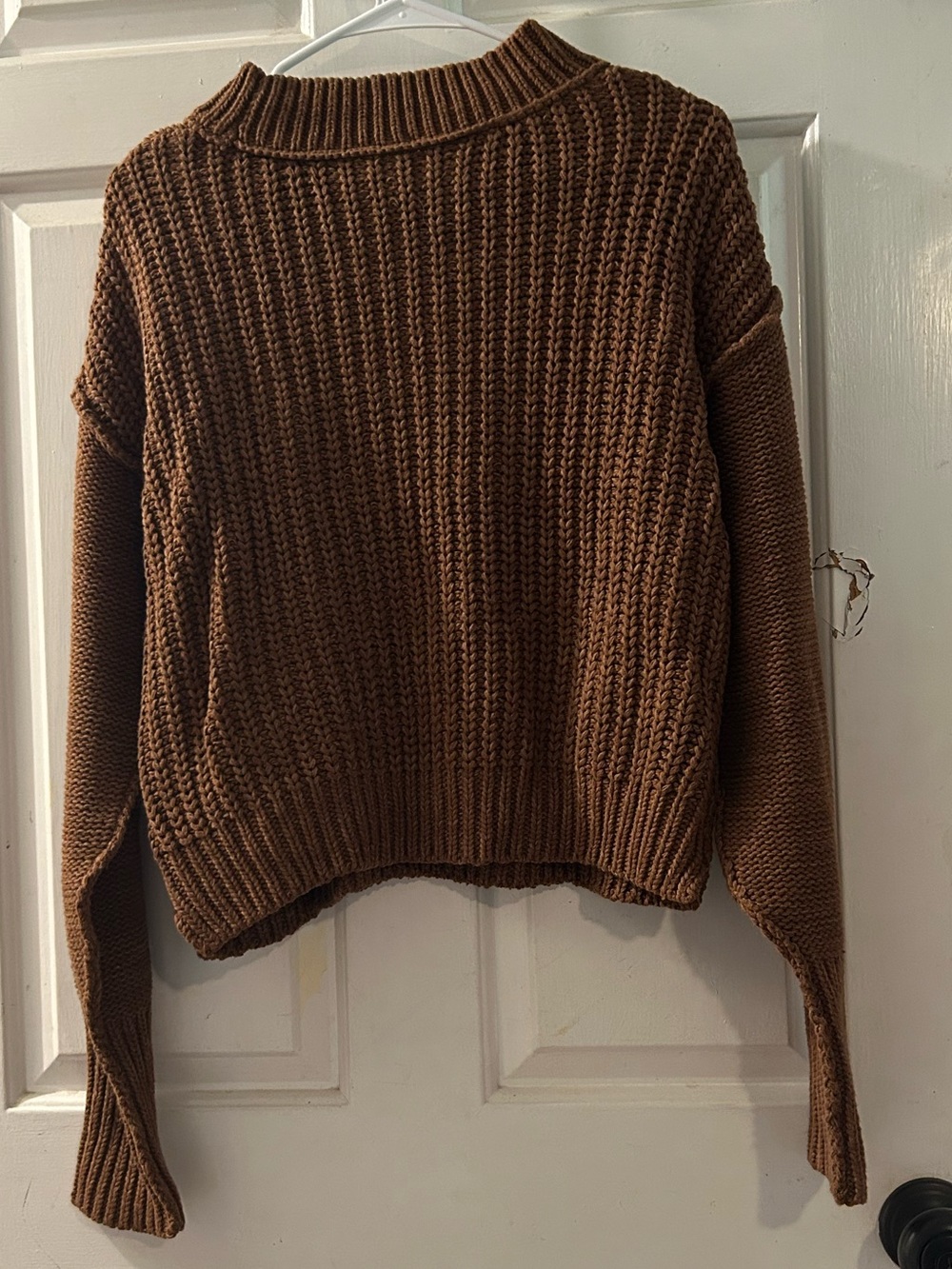 Free People Brown Cable Stitch Crewneck Sweater - Picture 2 of 2